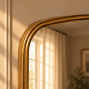 Gold Arched Metal Framed Wall Mirror - 60cm x 50cm