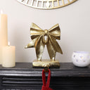 Gold Bow Christmas Stocking Holder
