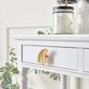 Gold Curved Leaf Drawer Knob