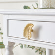 Gold Curved Leaf Drawer Knob