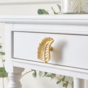 Gold Curved Leaf Drawer Knob