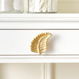 Gold Curved Leaf Drawer Knob
