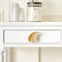 Gold Curved Leaf Drawer Knob