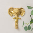 Gold Elephant Head Wall Hook