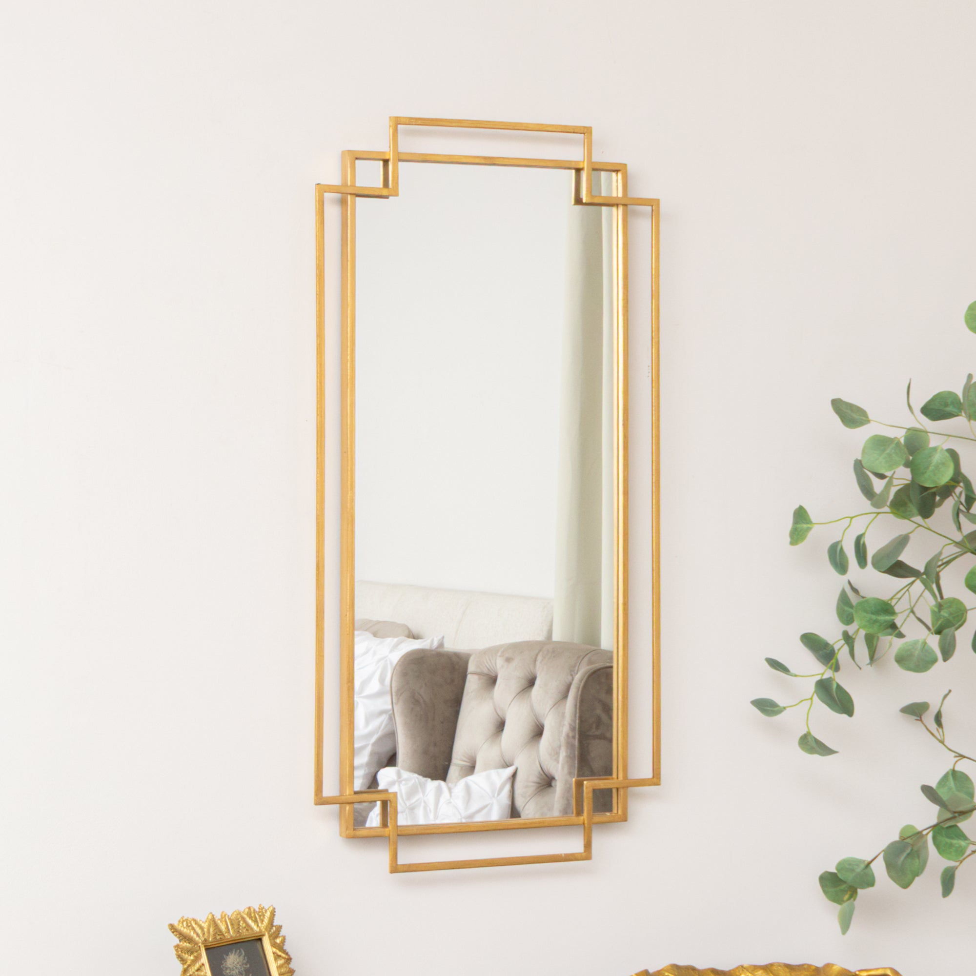 Gold Foiled Wall Mirror 94cm x 48cm – Melody Maison Ltd