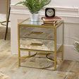 Gold Mirrored Bedside / Occasional Table - Venus Range