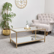 Gold Glass &amp; Mirrored Coffee Table