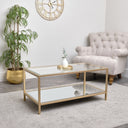 Gold Glass &amp; Mirrored Coffee Table