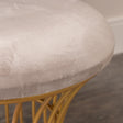 Gold &amp; Grey Metal Detailed Upholstered Dressing Table Stool