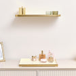 Gold &amp; Ivory Enamelled Metal Wall Shelf - 50cm