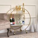 Gold &amp; Marble Round Bar Cart