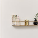 Gold Metal Wire Wall Shelf - 56cm