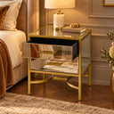 Gold Mirrored Bedside / Occasional Table - Venus Range