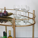 Gold Mirrored Oval Drinks Trolley