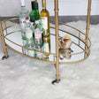 Gold Mirrored Oval Drinks Trolley