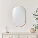 Copper Gold Oval Frame Wall Mirror 80cm x 50cm
