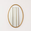 Gold Oval Metal Framed Wall Mirror - 60cm x 40cm