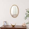 Gold Oval Metal Framed Wall Mirror - 60cm x 40cm