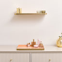 Gold &amp; Peach Enamelled Metal Wall Shelf - 50cm