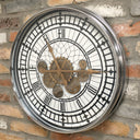 Gold, White & Black Metal Cog Clock - 53cm x 53cm