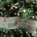 Green Christmas Tree Detailed Fabric Tree Ribbon - 270cm