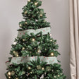 Green Christmas Tree Detailed Fabric Tree Ribbon - 270cm (2.7m / 106.3')