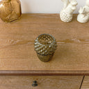 Green Glass Autumn Acorn Candle Holder 9cm