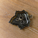 Green Glass Autumn Leaf Trinket Plate 14cm