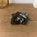 Green Glass Autumn Leaf Trinket Plate 14cm