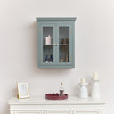 Green Glass Fronted Wall Cabinet - 52cm x 65cm