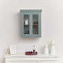 Green Glass Fronted Wall Cabinet - 52cm x 65cm