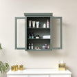 Green Glass Fronted Wall Cabinet 76cm x 57cm