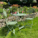 Green Oval Table and Two Chairs Bistro Set