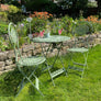 Green Oval Table and Two Chairs Bistro Set