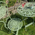 Green Oval Table and Two Chairs Bistro Set