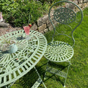 Green Oval Table and Two Chairs Bistro Set