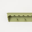 Green Painted Scalloped Edge Coat Peg Rail Hooks with Shelf - 100cm