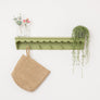 Green Painted Scalloped Edge Coat Peg Rail Hooks with Shelf - 80cm