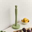 Green Painted Wooden Kitchen Roll Holder - 37cm