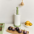 Green Painted Wooden Kitchen Roll Holder - 37cm
