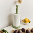 Green Painted Wooden Kitchen Roll Holder - 37cm