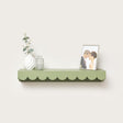 Large Green Scalloped Wall Storage Shelf - 61cm