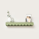 Large Green Scalloped Wall Storage Shelf - 61cm