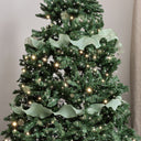 Green Sparkle Ruffle Christmas Tree Ribbon - 270cm (2.7m / 106.3')