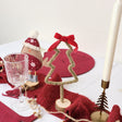 Green Standing Christmas Tree Decoration with Red Bow - 27cm
