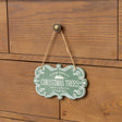 Green &amp; White Christmas Trees Hanging Sign - 18cm x 10.5cm
