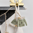Green &amp; White Winter Garland / Table Scatters - 120cm