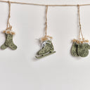 Green &amp; White Winter Garland / Table Scatters - 120cm