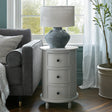 Grey 3 Drawer Round Side Table