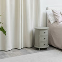 Grey 3 Drawer Round Side Table